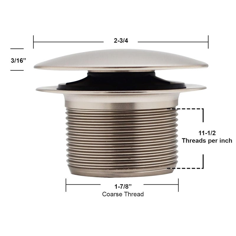 Westbrass A398R-01 1-1/2" صمام تصريف حوض الاستحمام بخيوط خشنة على شكل فطر، نحاس مصقول - Image 4